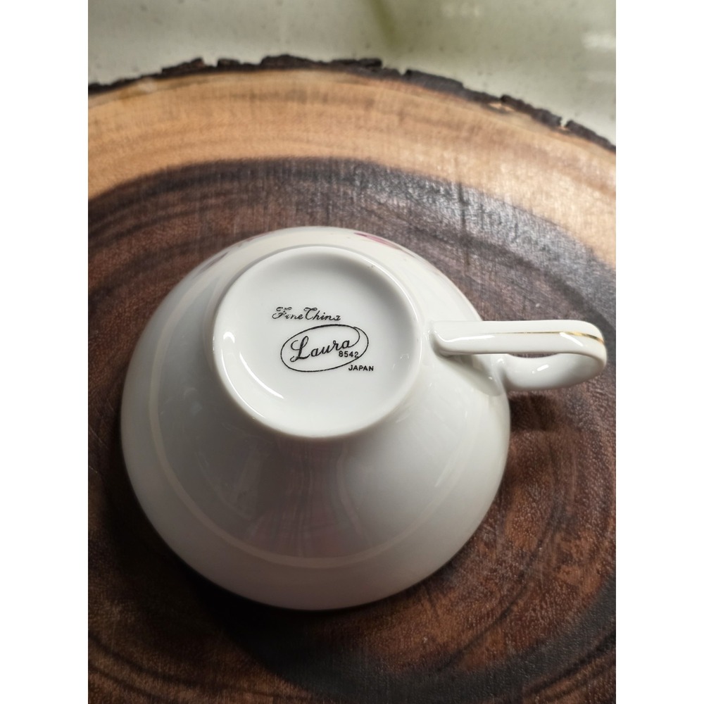 FINE CHINA OF JAPAN 8542 LAURA 2"h Flat Coffee Tea Cup And Saucer - Picture 2 of 13